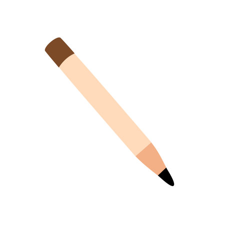 Vector illustration of beige wooden pencil isolated on white background.のイラスト素材