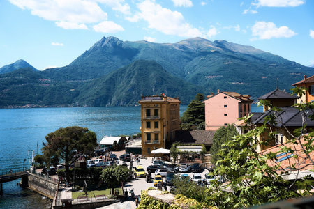 a view of the city on Lake Como on a summer day