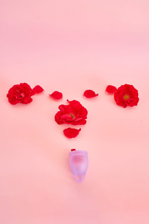 a woman's uterus, red roses, menstruation