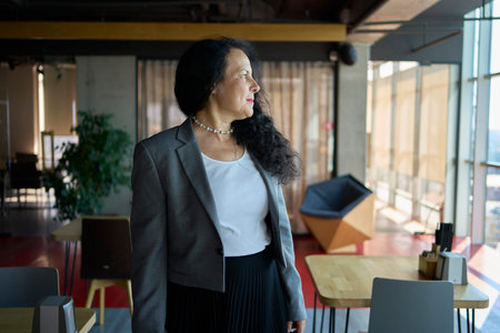 60s stylish, confident mature businesswoman, female leader, middle older aged company ceo director,...