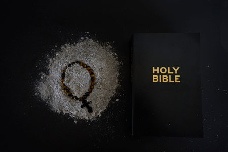 spiritual bracelet with a cross in ashes, funeral