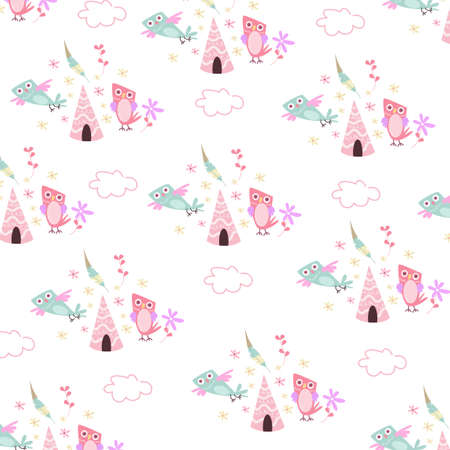 Vector illustration of cute bird with soft color seamless pattern. high quality vector design. easy to edit.
Suitable for all kinds of products, prints, fabrics, backgrounds etc.のイラスト素材