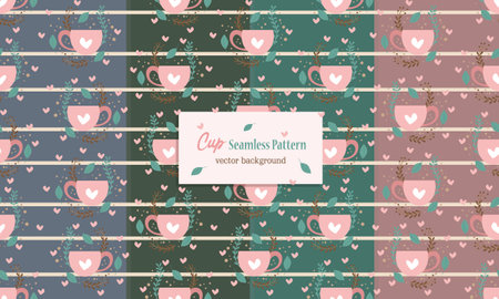 Drink seamless pattern with cup designのイラスト素材