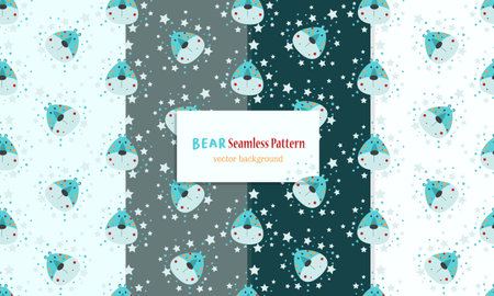 Animal seamless pattern with cute bear designのイラスト素材