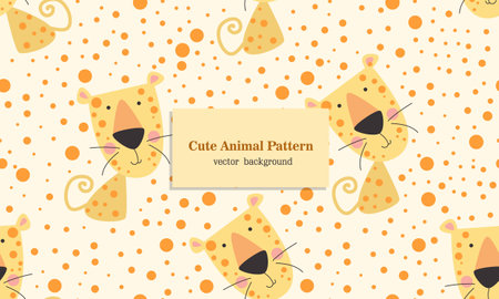 Cute tiger king of jungle seamless pattern backgroundのイラスト素材