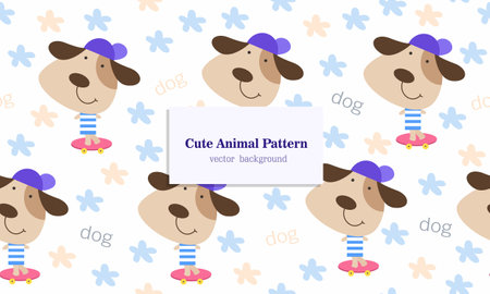 Pet dog animal seamless pattern backgroundのイラスト素材