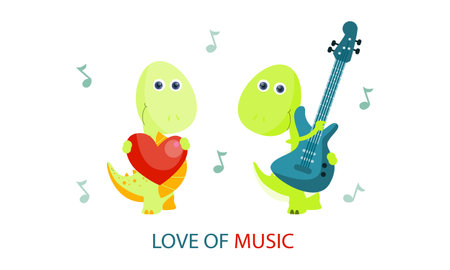 Cute dinosaur background vectorのイラスト素材