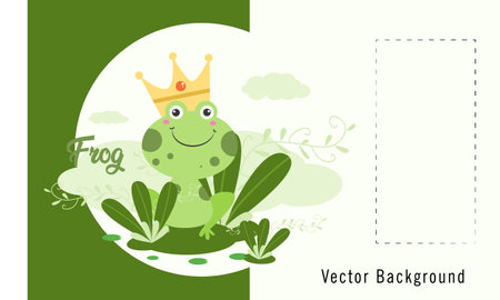 Animal character background for cute frogのイラスト素材
