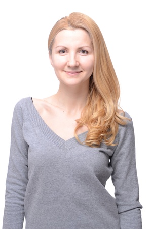 Beautiful young natural looking womans portraitの写真素材