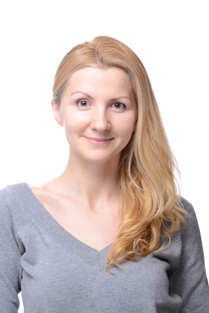 Beautiful young natural looking womans portraitの写真素材