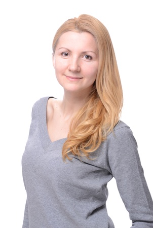 Beautiful young natural looking womans portraitの写真素材