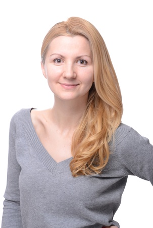 Beautiful young natural looking womans portraitの写真素材