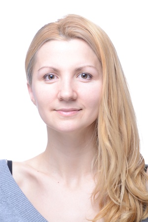 Beautiful young natural looking womans portraitの写真素材