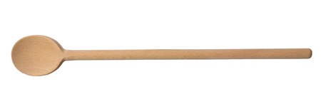 Traditional wooden spoon isolated on white backgroundの写真素材