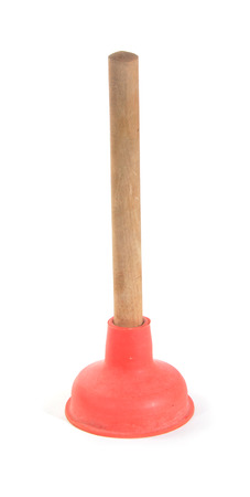 Toilet plunger on white backgroundの写真素材