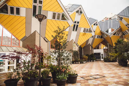 ROTTERDAM, NETHERLANDS - 30 APRIL 2016: Cube houses designed by Piet Blom.のeditorial素材