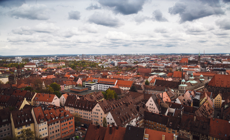NUREMBERG, GERMANY - APRIL 26, 2016. View over Nuremberg from the top of Sinwell Tower of Kaiserburg castleのeditorial素材