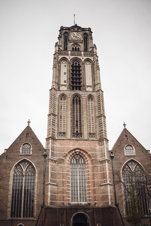 Grote of Sint-Laurenskerk, a church in Rotterdam, Netherlands.のeditorial素材