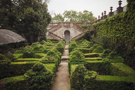 BARCELONA, SPAIN - APRIL 22, 2016: Retro style details in Parc del Laberint Horta.のeditorial素材