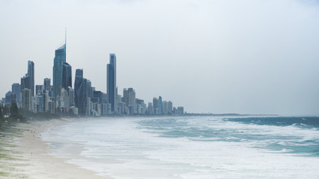 Skyline of Gold Coast from a Sea Lookoutの写真素材