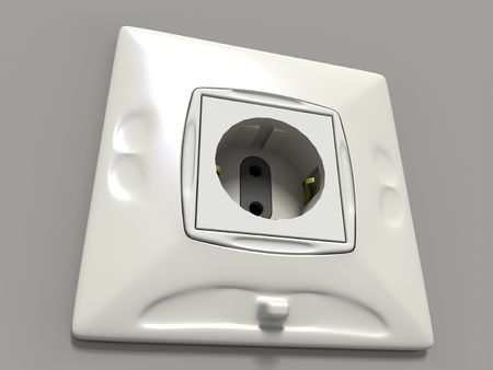 white electrosocket (3D generated image)の写真素材