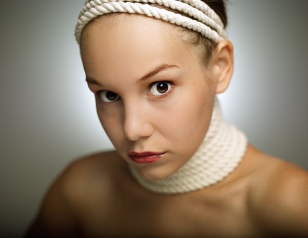 Pretty young  woman portrait ( shallow depth of field)の写真素材