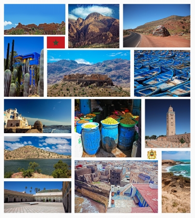 Collage of Morocco landscape  images - nature and travel background の写真素材