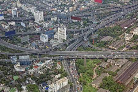 Bangkok city topview close-up photo