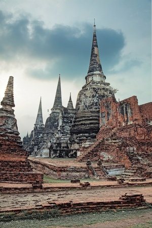 Wat Phra Sri Sanphet, Ayutthaya, Thailandの写真素材