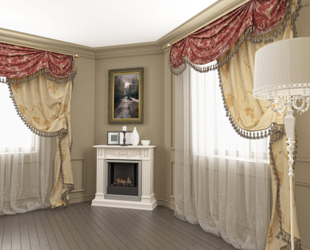 modern classic interior (3D rendering)の写真素材