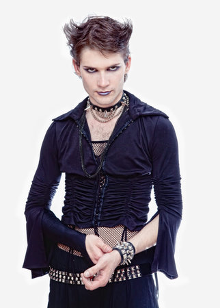 goth-style man isolated photo