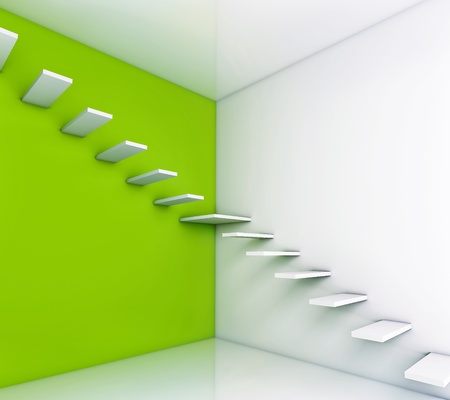 stair concept with green background  illustration の写真素材