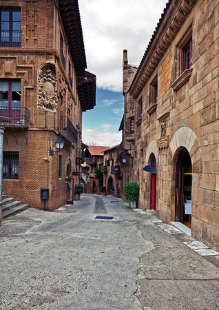 Poble Espanyol  traditional architectural complex  in Barcelona, Spain の写真素材