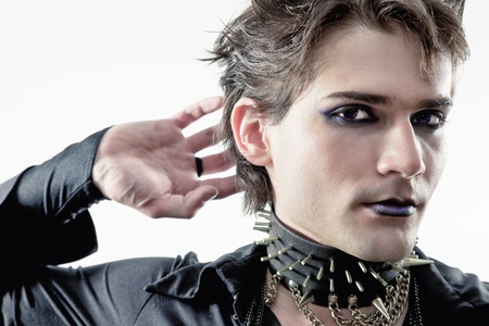 goth-style man isolated studio photoの写真素材