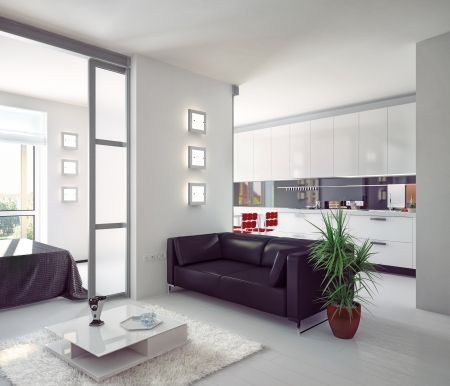 modern style apartment photorealistic  illustrationの写真素材
