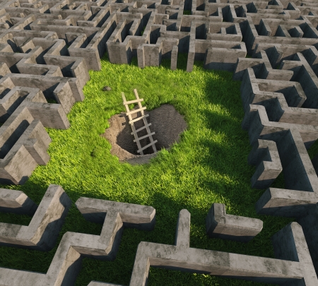 tricky to get out of the maze. 3D conceptの写真素材
