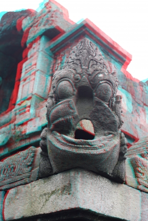 Borobudur Temple Java Indonesia  Anaglyph stereo  you need use cyan red glasses to take 3d effect の写真素材