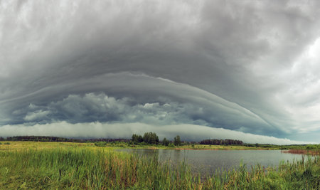 storm Clouds over field  Siberia Russia