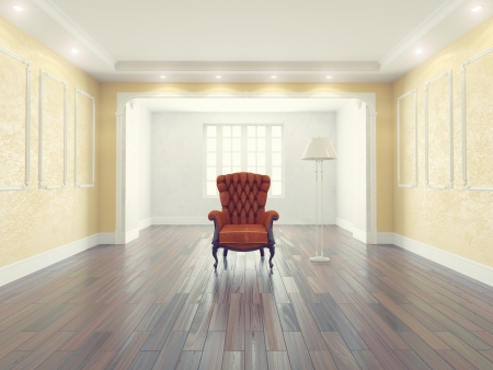 empty interior with luxury armchairの写真素材
