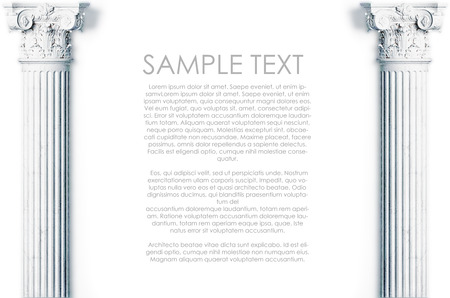 classic wall with antique columns . Space for your textの写真素材