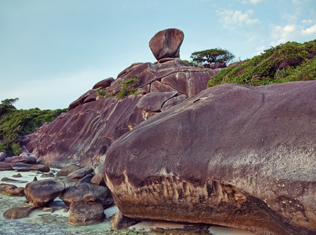  Hin Rue Bai landmark ,Similan Island , PhangNga Province Thailand の写真素材