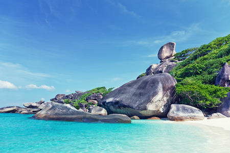  Hin Rue Bai landmark ,Similan Island , PhangNga Province Thailand の写真素材