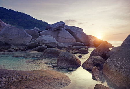 sunset ,Similan Island , PhangNga Province Thailandの写真素材