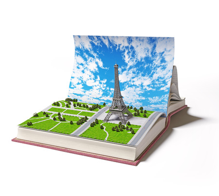 Paris  in the open book. 3d concept の写真素材