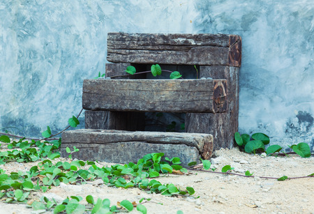 wooden steps. eco architecture detailsの写真素材
