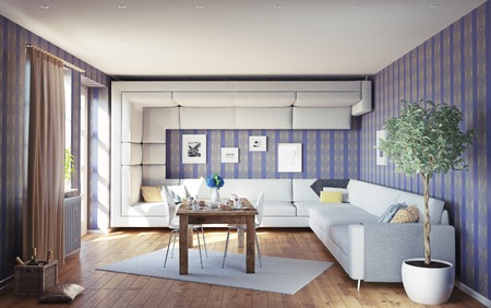 super sofa concept. living room interior. 3d design ideaの写真素材