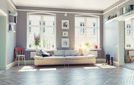 the modern living room interior.3d design conceptの写真素材