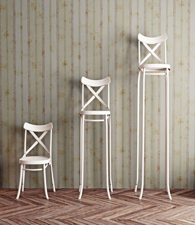 three chairs in the room. 3d conceptの写真素材