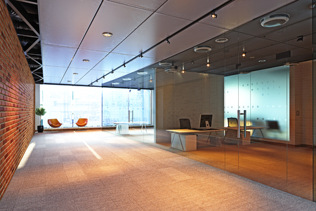 modern office building interior. 3d rendering conceptの写真素材