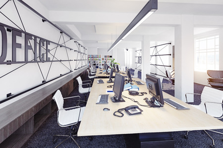 modern office interior. 3d rendering conceptの写真素材